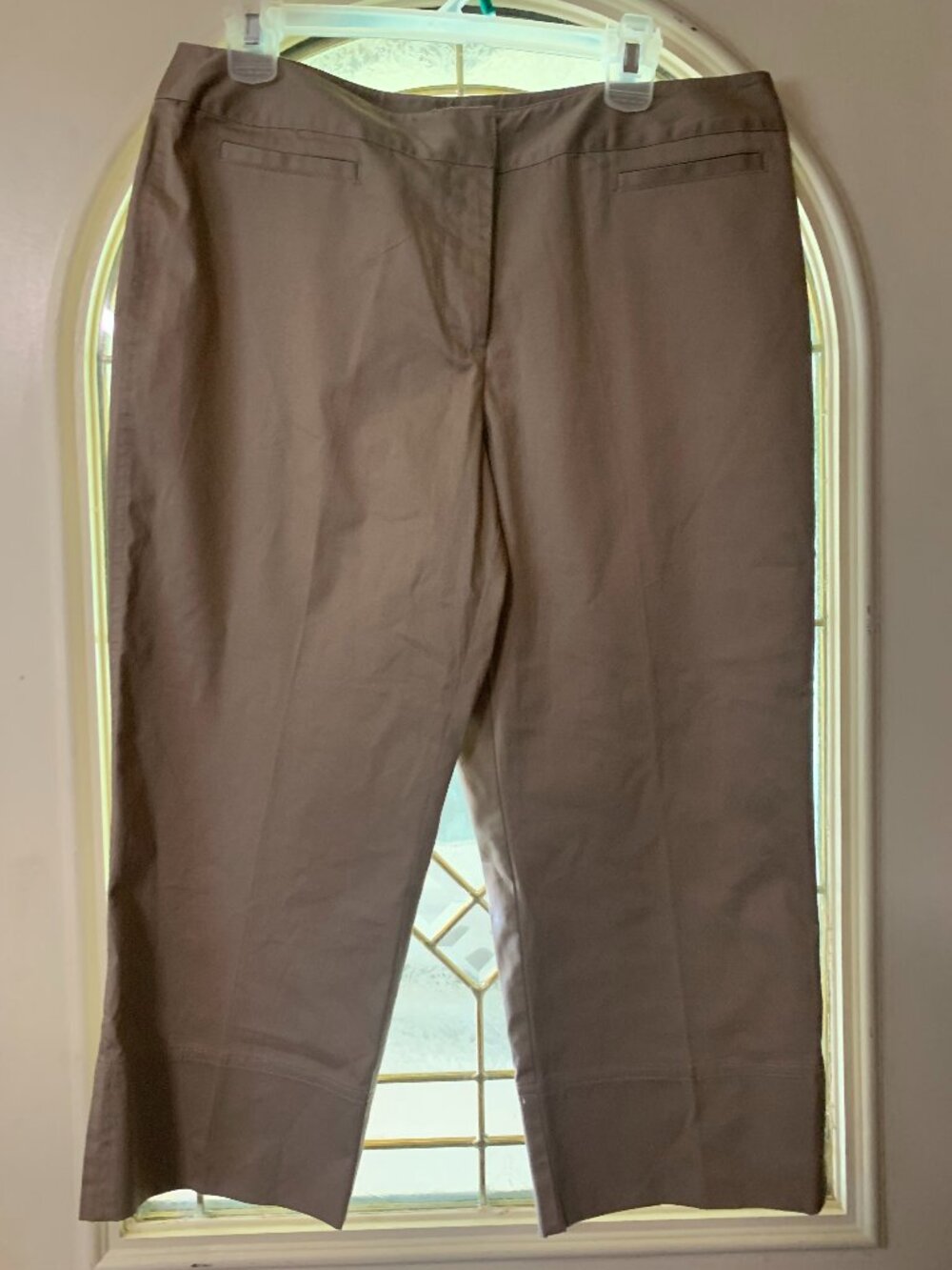 Ladies Size 14 Petite  Khaki Capris by J H Collectibles